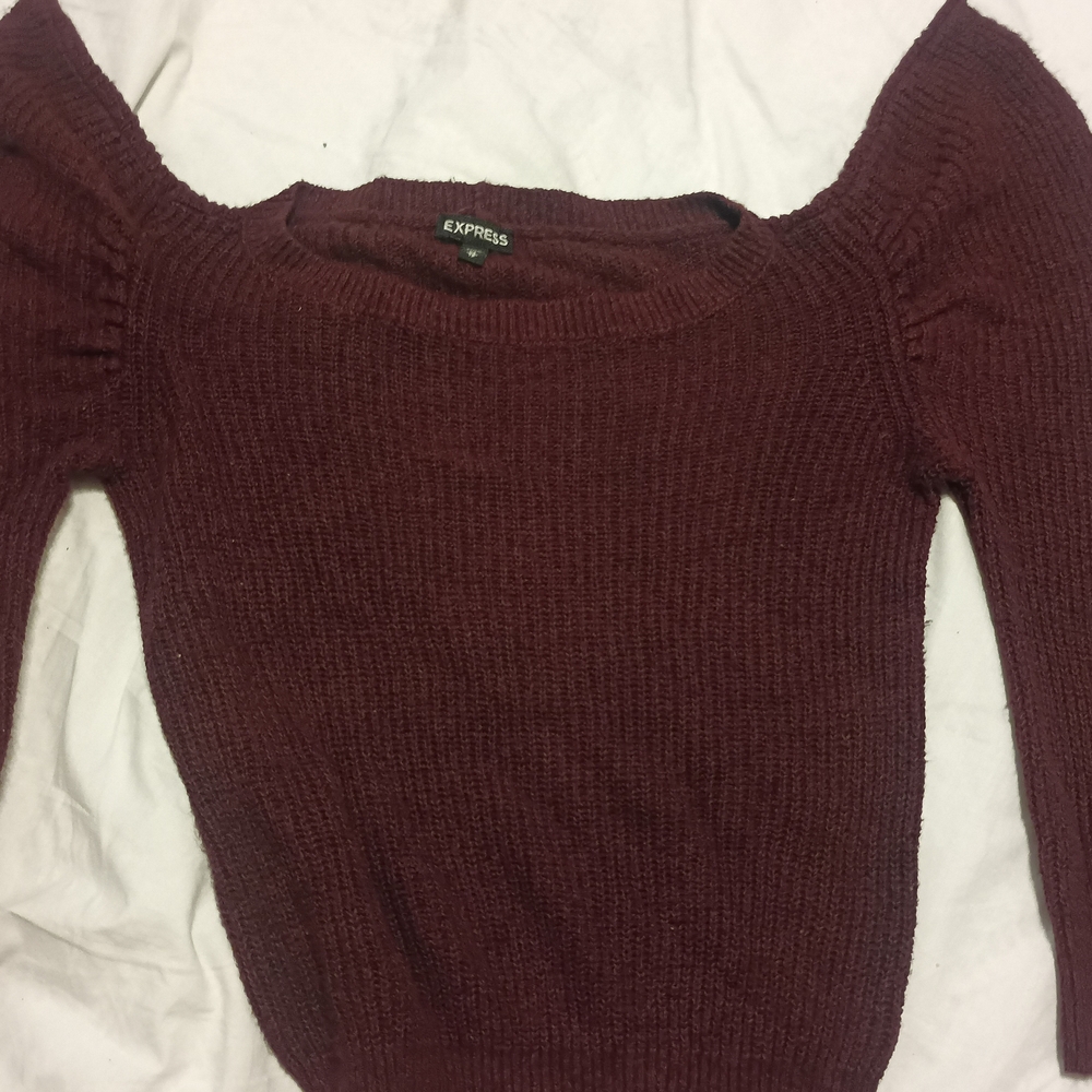 Express Women's Burgundy Sweater